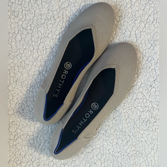 Rothy’s Round Toe Women’s Flats in Retired Flaxseed Birdseye - Picture 4 of 8